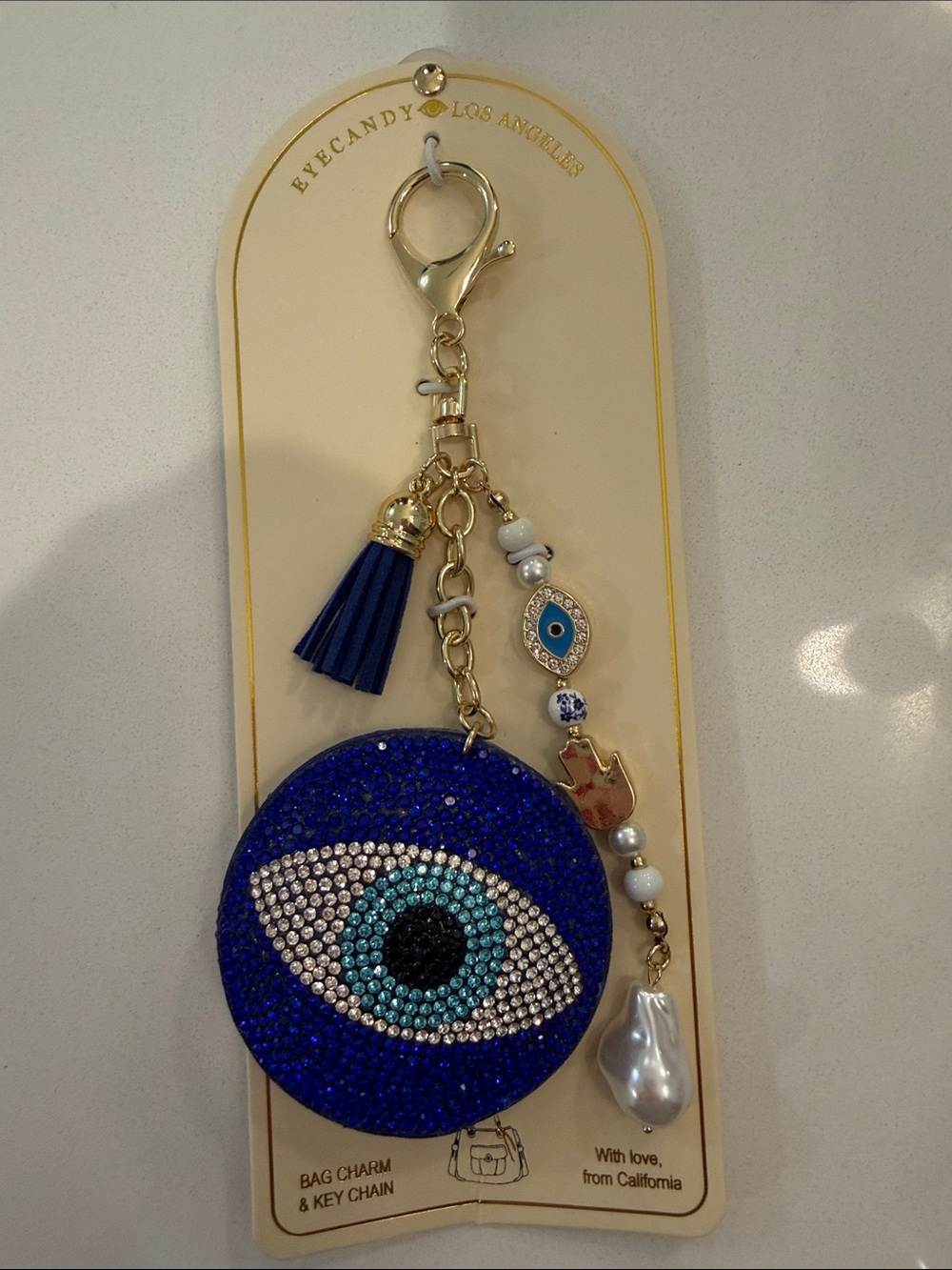evil eye bling bag charm Keychain
